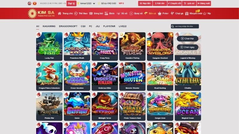 Các nhà cung cấp lừng danh của sảnh bắn cá